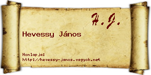 Hevessy János névjegykártya
